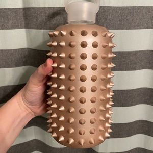 BKR Spiked Glass Water Bottle (pearly pink color)